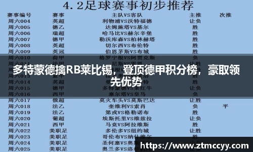 多特蒙德擒RB莱比锡，登顶德甲积分榜，豪取领先优势