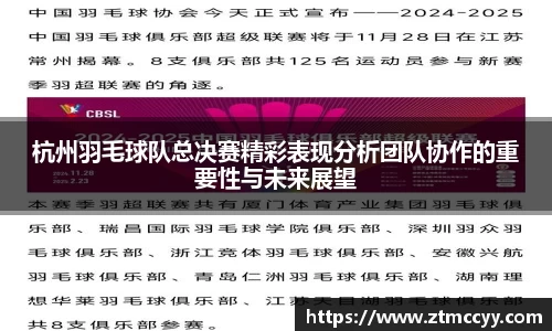 杭州羽毛球队总决赛精彩表现分析团队协作的重要性与未来展望